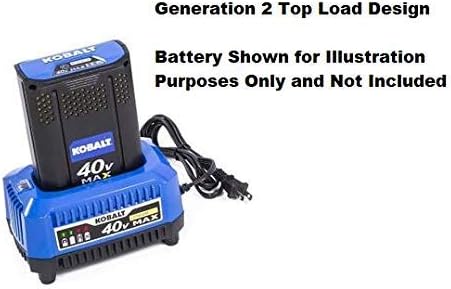 Kobalt 40-Volt Lithium Ion (Li-Ion) Generation 2 Compact Cordless Power Equipment Battery Charger with New Top Load Design, 2019 Model