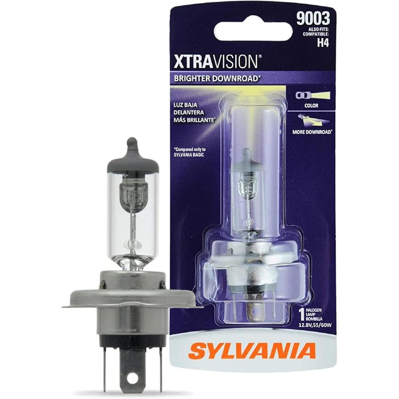 SYLVANIA - 9003 XtraVision - High Performance Halogen Headlight Bulb, High Beam, Low Beam and Fog Replacement Bulb (Contains 1 Bulb)
