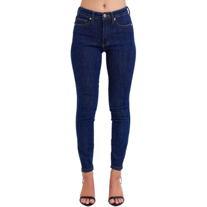 Judy Blue Tummy Control Classic Skinny Jeans Women's Mid-Rise Sculpting Fit, Comfortable Stretch Jeans-88894 (US, Numeric, 3, Regular, Regular, Blue)