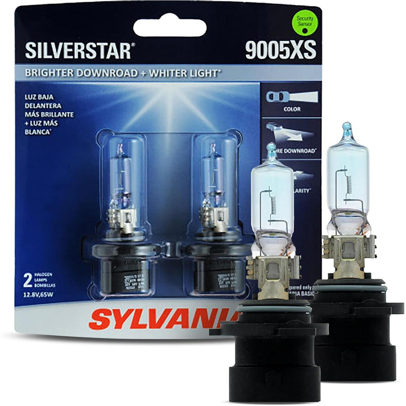 SYLVANIA - 9005XS SilverStar - High Performance Halogen Headlight Bulb, High Beam, Low Beam and Fog Replacement Bulb, Brighter Downroad with Whiter Light (Contains 2 Bulbs)