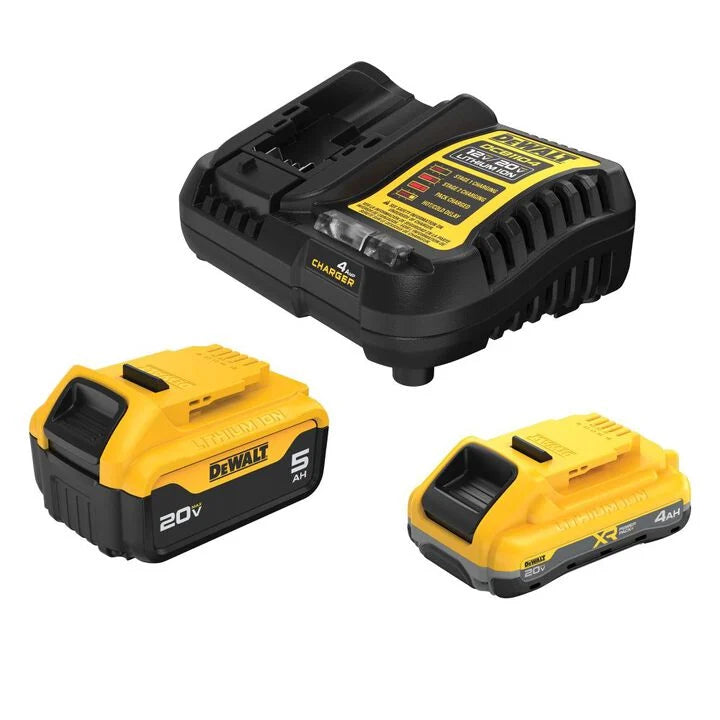 DEWALT 20V MAX Starter Kit - 4.0Ah & 5.0Ah Batteries + Charger (DCB245-2C)