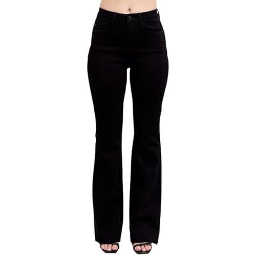 Judy Blue High-Waisted Tummy Control Retro Wide-Leg Jeans  Flattering, Stylish, and Comfortable Denim - 88958 (US, Numeric, 11, Regular, Regular, Black)