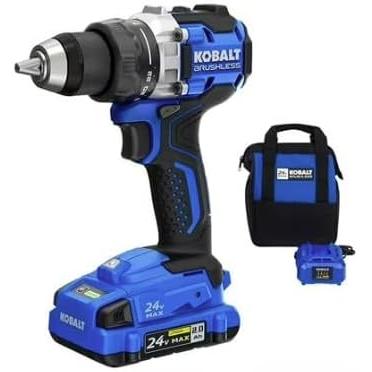 Kobalt 1/2-in 24-Volt Max-Volt Lithium Ion (Li-ion) Variable Speed Brushless Cordless Hammer Drill Bare Tool Only (Tool Only, Model #kdd524b-03)
