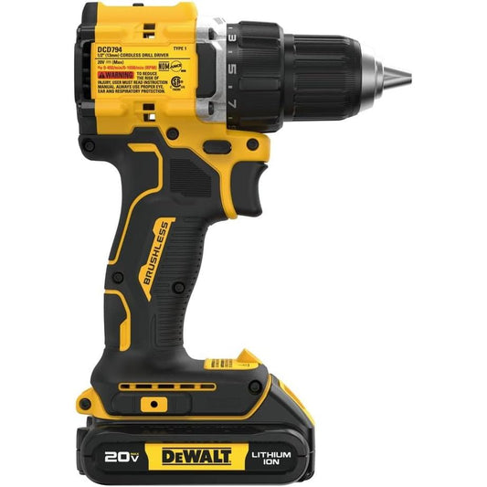 Dewalt DCD794B 20V MAX ATOMIC COMPACT SERIES Brushless Lithium-Ion 1/2 in. Cordless Drill Driver (Tool Only)