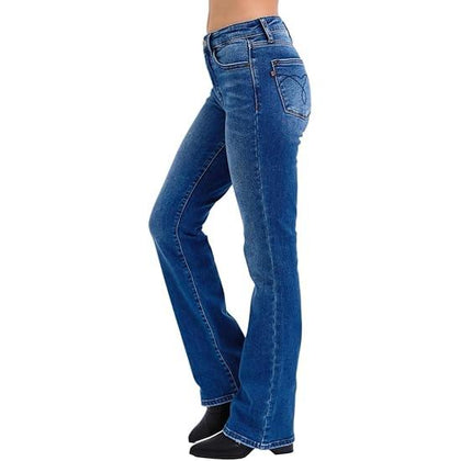 Judy Blue Mid Rise Bootcut Jeans with Thermal Lining (US, Numeric, 7, Regular, Regular, Blue)