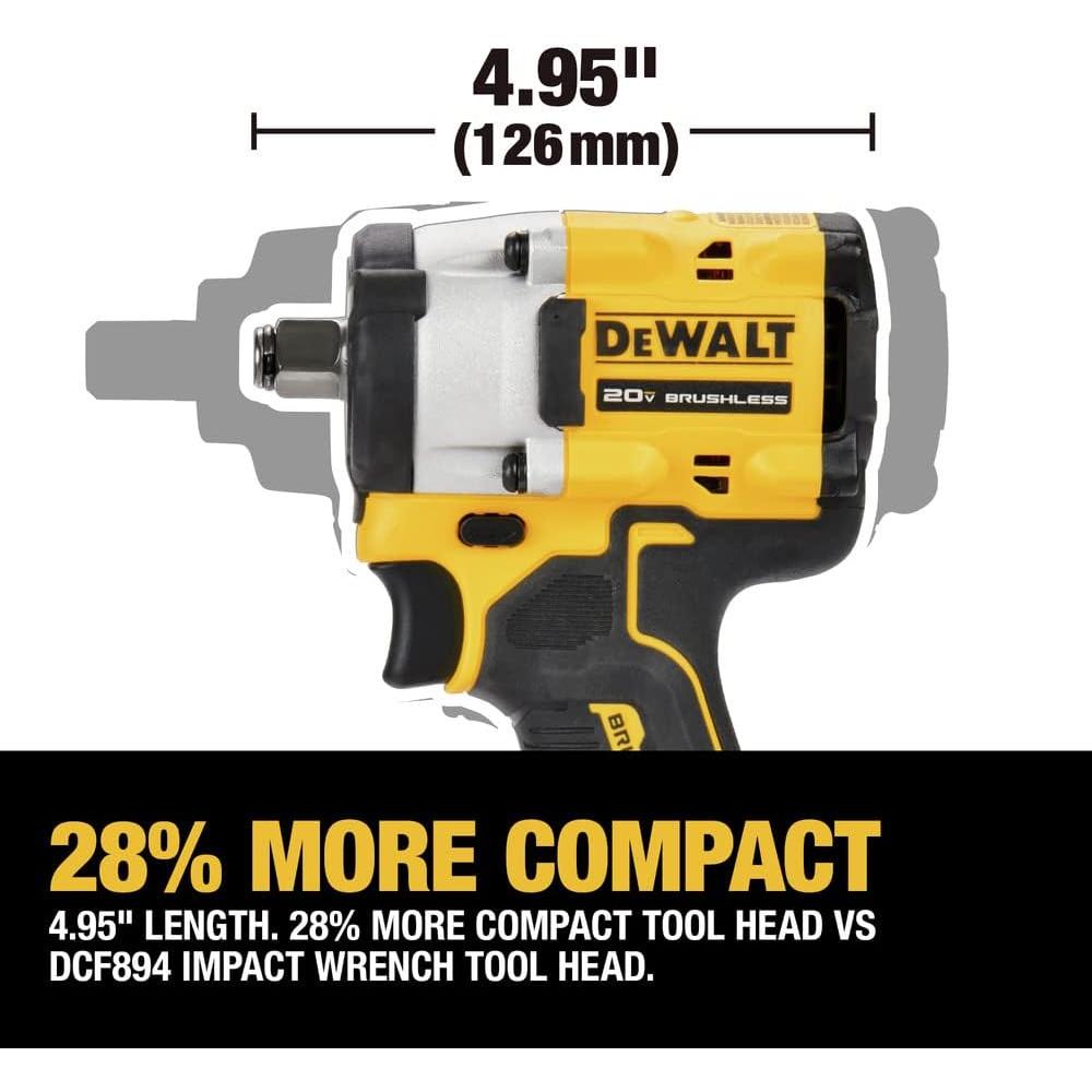 DEWALT ATOMIC 20V MAX* 1/2 in. Cordless Impact Wrench with Hog Ring Anvil (Tool Only) (DCF921B)