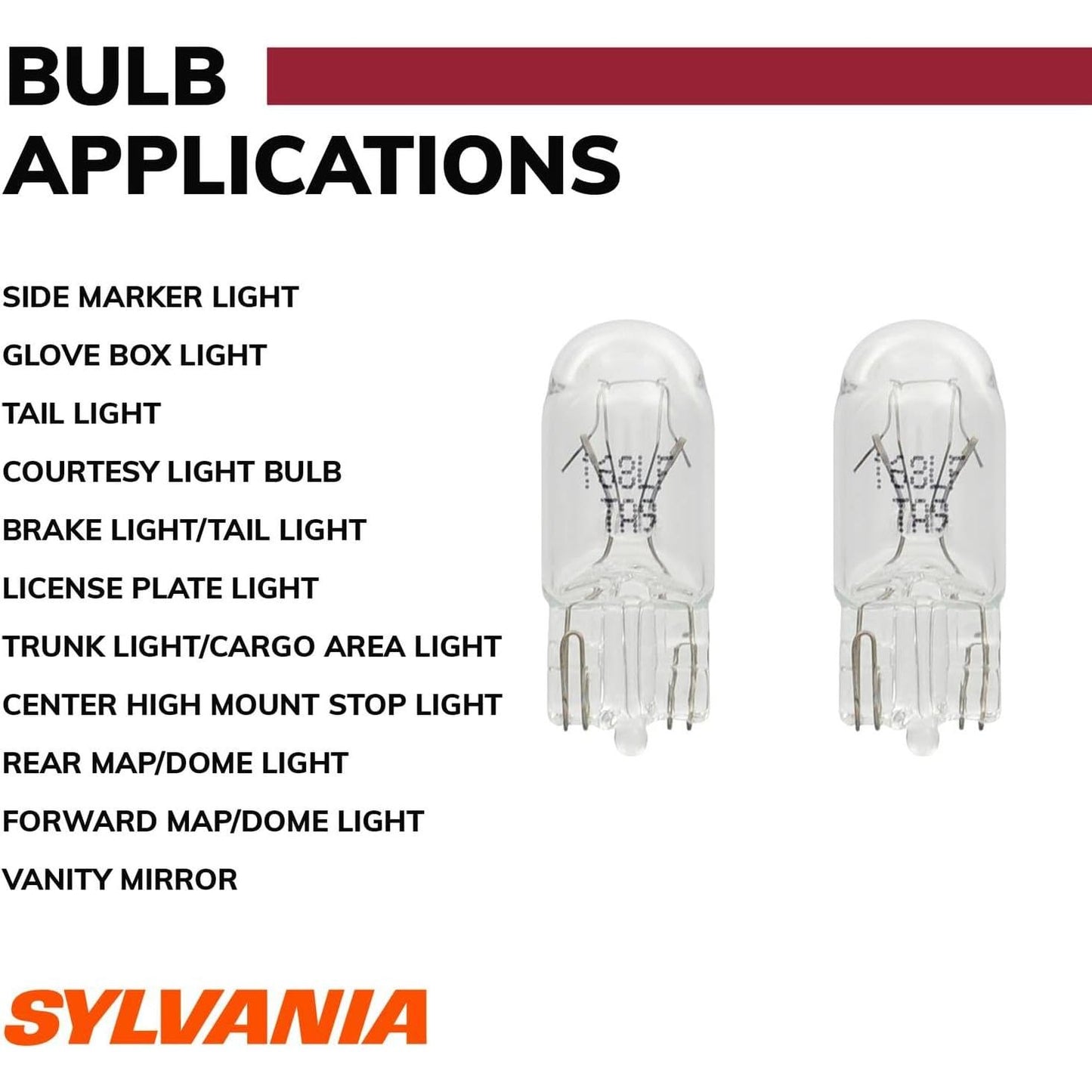 SYLVANIA - 168 Long Life Miniature - Bulb, Ideal for Interior Lighting - Map, Dome, Trunk, Cargo and License Plate (Contains 2 Bulbs)