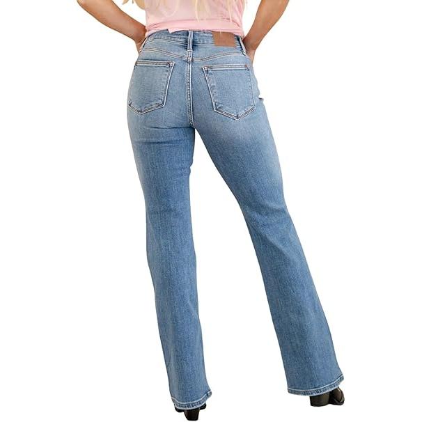 Judy Blue Women's Mid Rise Vintage Bootcut Jeans (Medium Blue, 18W)