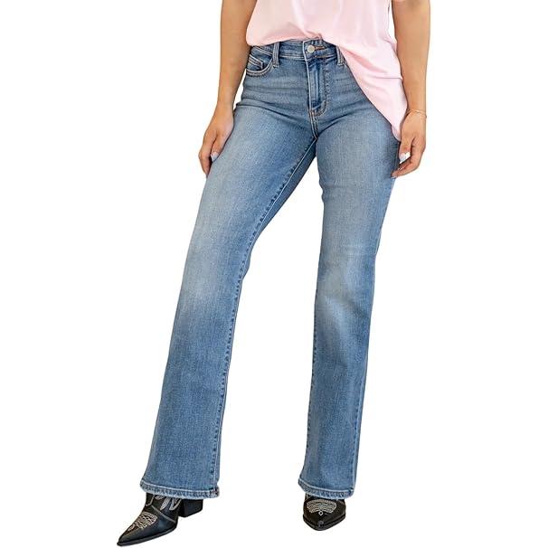 Judy Blue Women's Mid Rise Vintage Bootcut Jeans (Medium Blue, 18W)