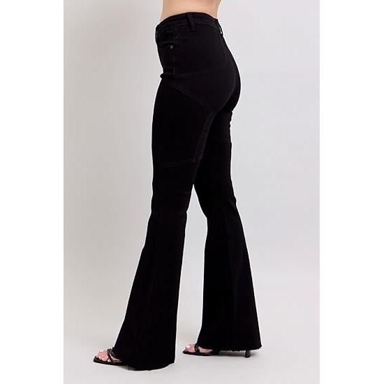Judy Blue High-Waisted Tummy Control Retro Wide-Leg Jeans  Flattering, Stylish, and Comfortable Denim - 88958 (US, Numeric, 9, Regular, Regular, Black)