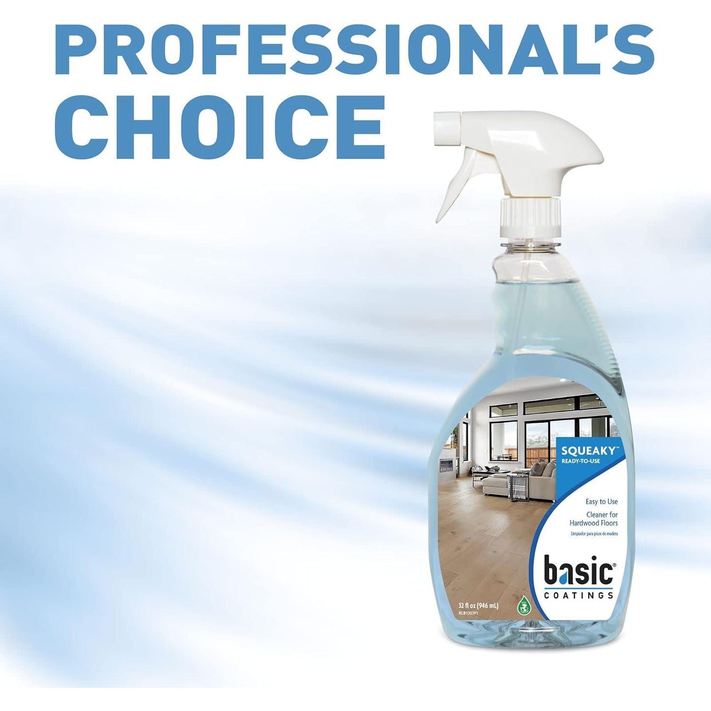 Basic Coatings Squeaky Hardwood Floor Cleaner Spray | Harwood Floor Cleaner | No Residue I Floor Cleaning Solution I 32 oz