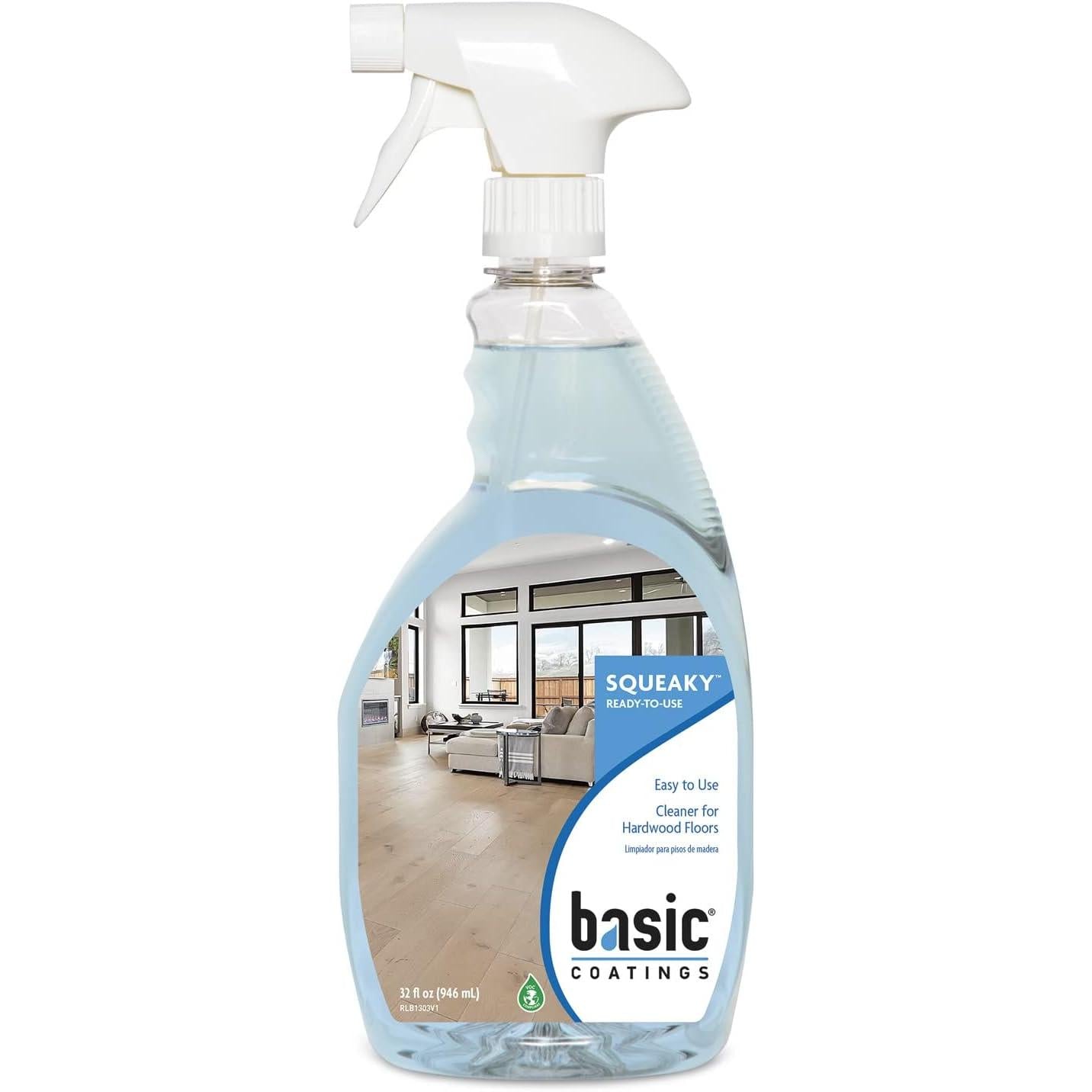 Basic Coatings Squeaky Hardwood Floor Cleaner Spray | Harwood Floor Cleaner | No Residue I Floor Cleaning Solution I 32 oz