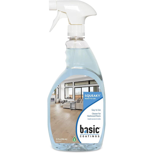 Basic Coatings Squeaky Hardwood Floor Cleaner Spray | Harwood Floor Cleaner | No Residue I Floor Cleaning Solution I 32 oz