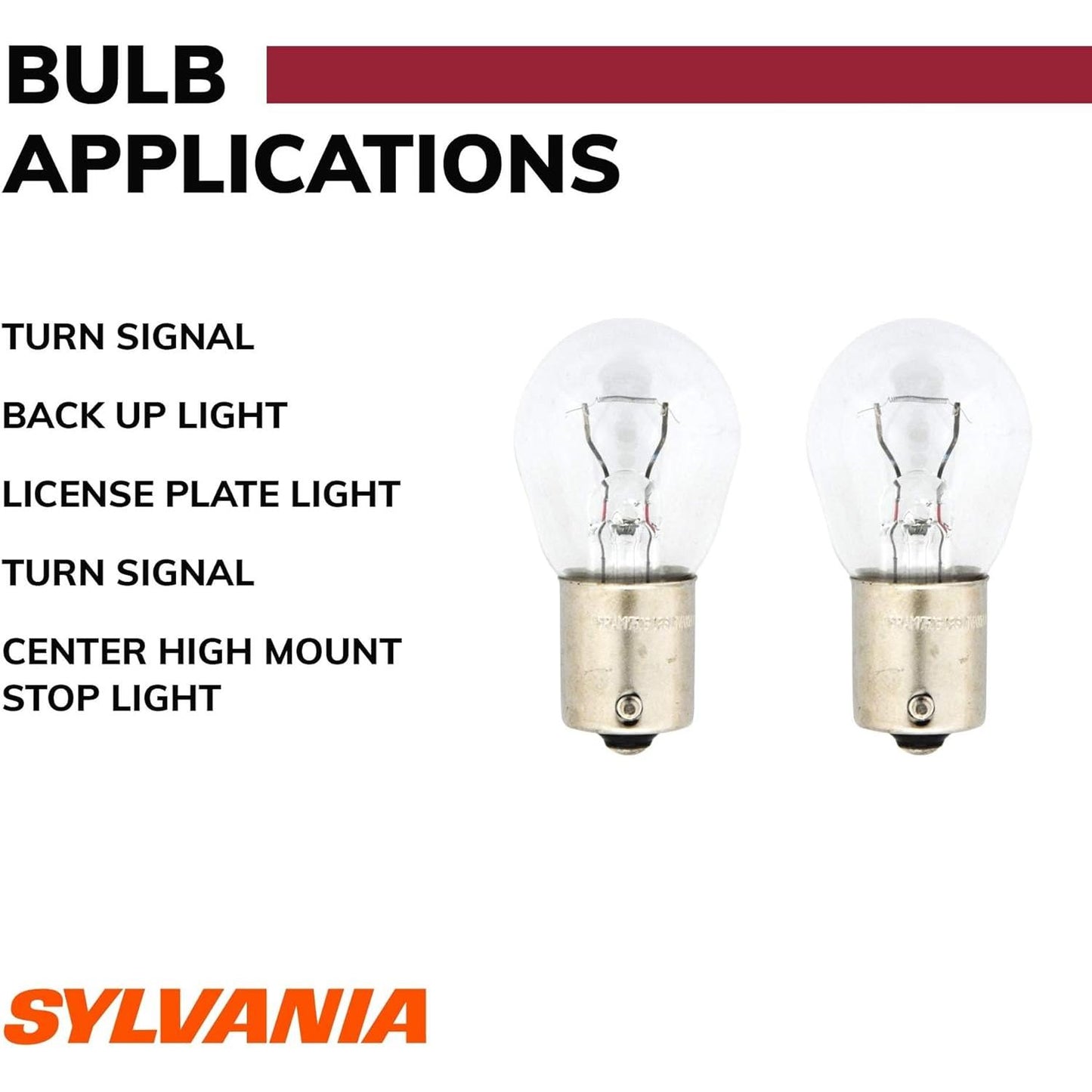 SYLVANIA - 1156 Long Life Miniature - Bulb, Ideal Option for Stop and Tail Lights (Contains 2 Bulbs)