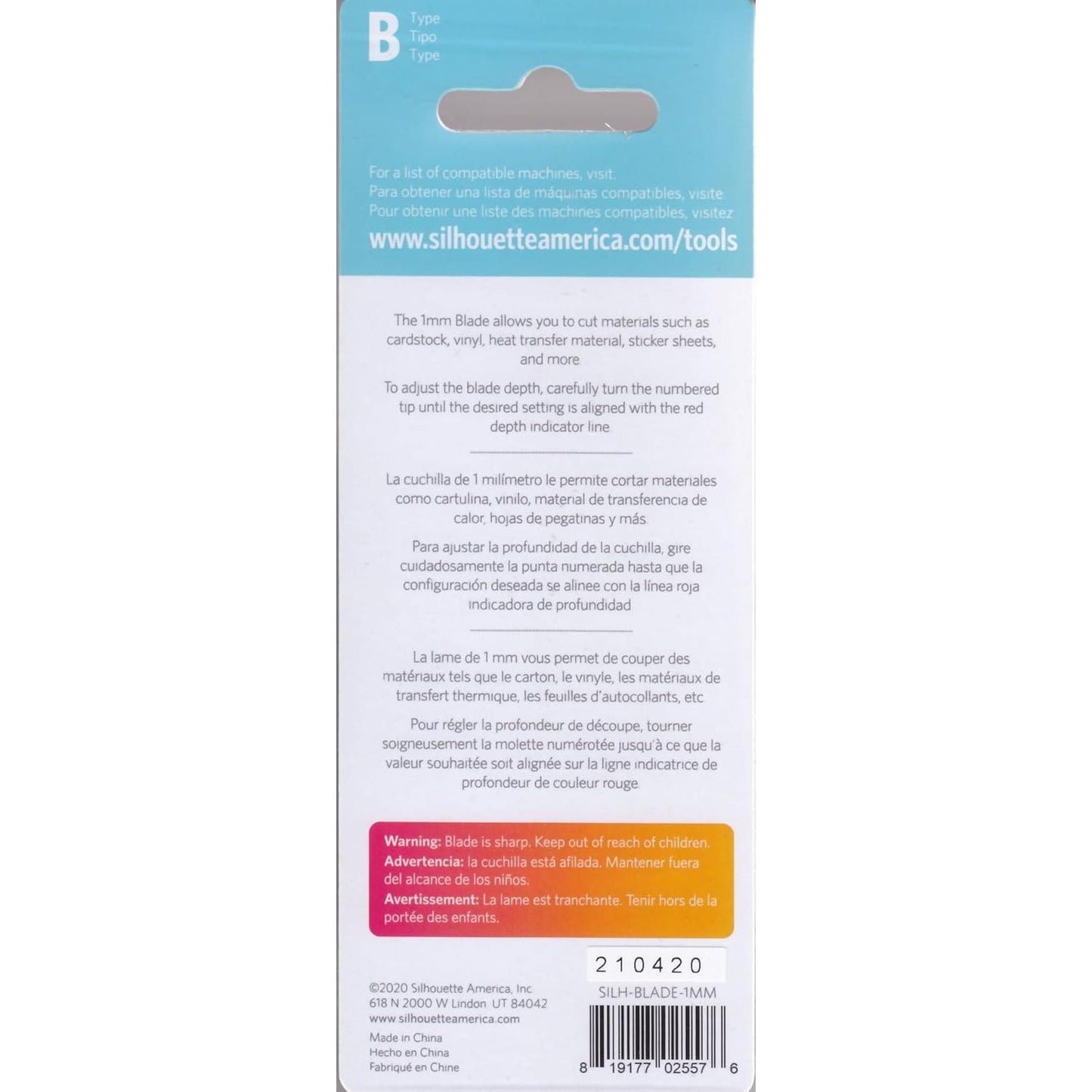 Silhouette America Manual Adjust Models, 1mm, Premium Blade for Cameo 4-5 and Portrait 3-4