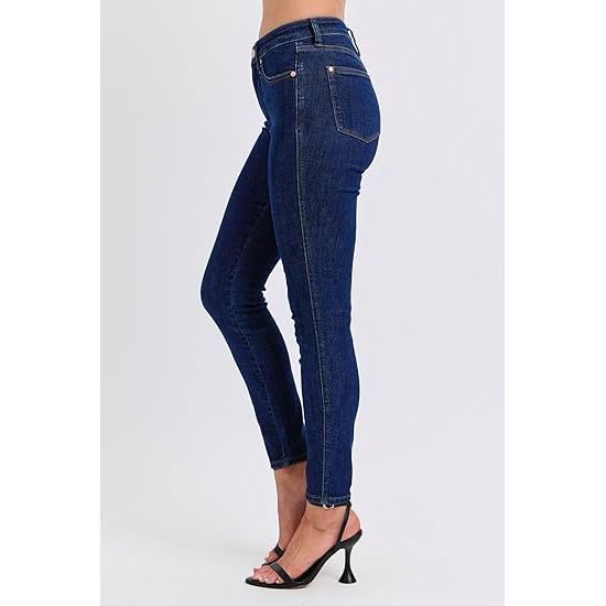 Judy Blue Tummy Control Classic Skinny Jeans  Women's Mid-Rise Sculpting Fit, Comfortable Stretch Jeans-88894 (US, Numeric, 3, Regular, Regular, Blue)