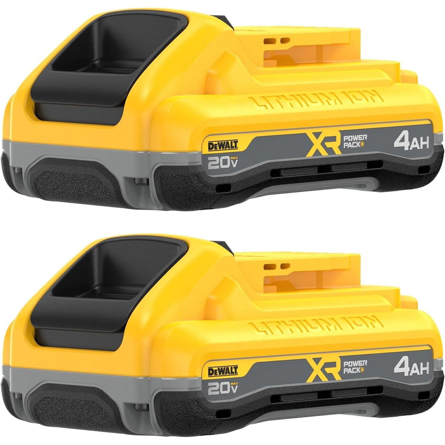 DEWALT 20V MAX Battery XR POWERPACK 4Ah Lithium Ion, 50% More Power, Dewalt Battery Compatible with 20V MAX Tools, 2 PK (DCB2104-2)