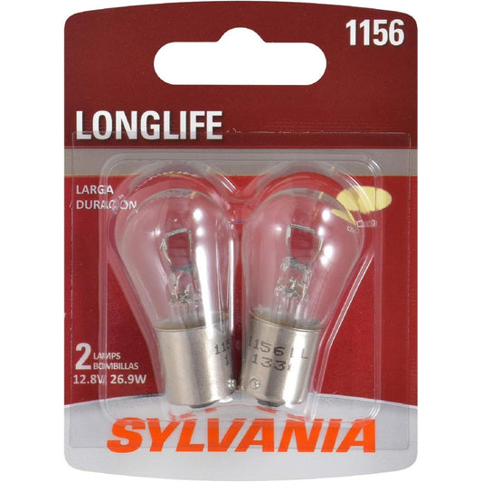 SYLVANIA - 1156 Long Life Miniature - Bulb, Ideal Option for Stop and Tail Lights (Contains 2 Bulbs)