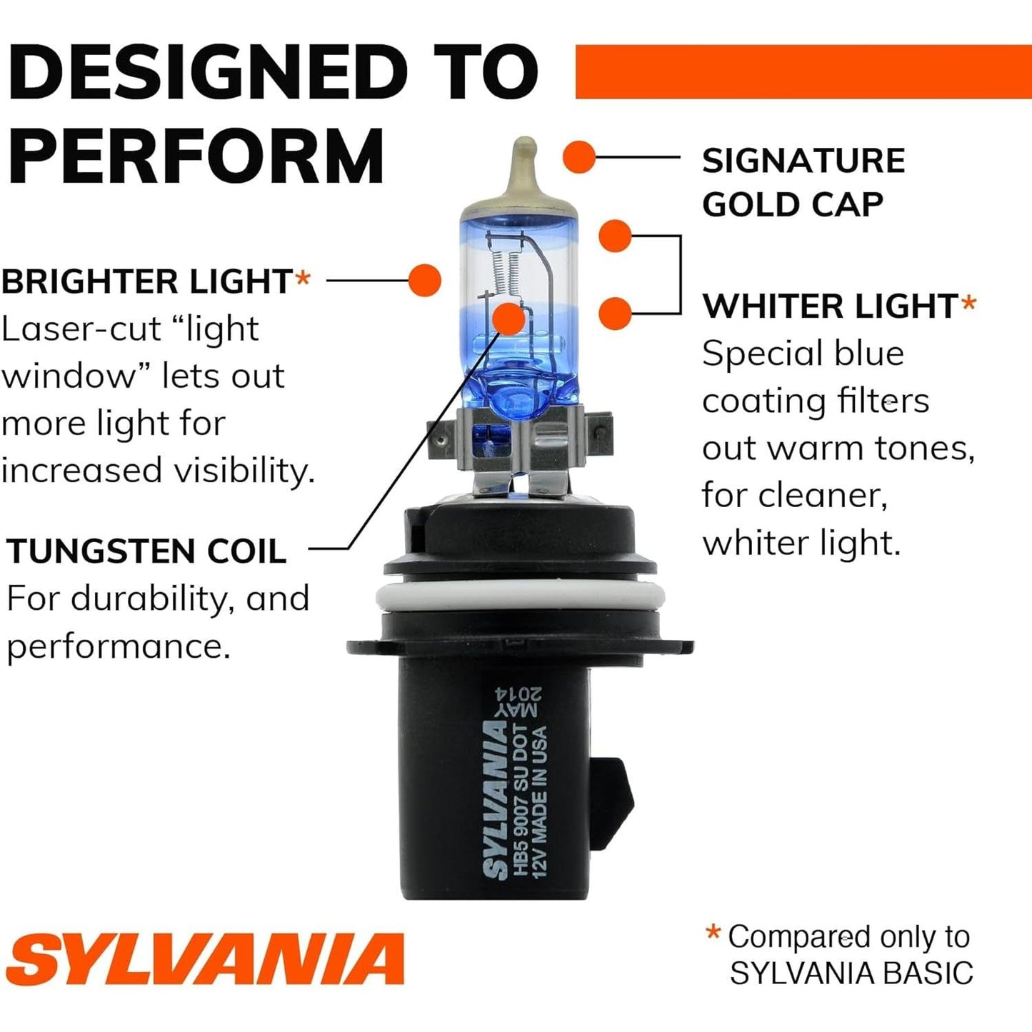 SYLVANIA - 9007 SilverStar Ultra - High Performance Halogen Headlight Bulb, High Beam, Low Beam and Fog Replacement Bulb, Brightest Downroad with Whiter Light, Tri-Band Technology (Contains 2 Bulbs)