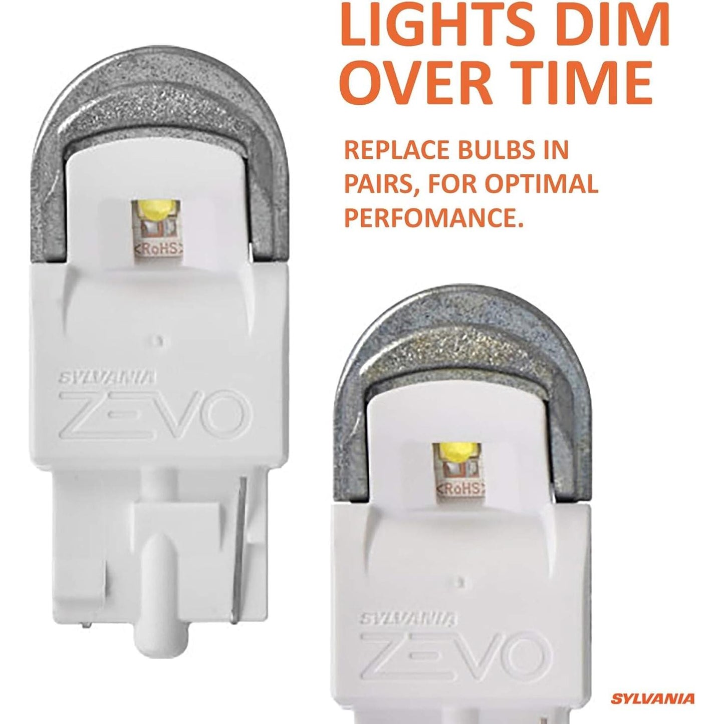 SYLVANIA - 7440 T20 ZEVO LED White Bulb - Bright LED Bulb, Ideal for Daytime Running Lights (DRL) and Back-Up/Reverse Lights (Contains 2 Bulbs)