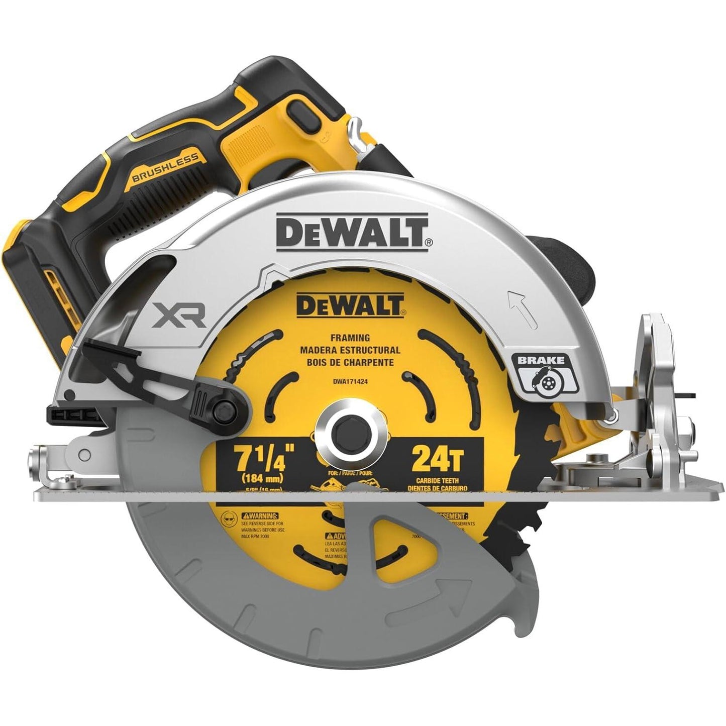 DEWALT 20V MAX XR Brushless Cordless 7-1/4 in. Circular Saw, Tool Only (DCS590B)