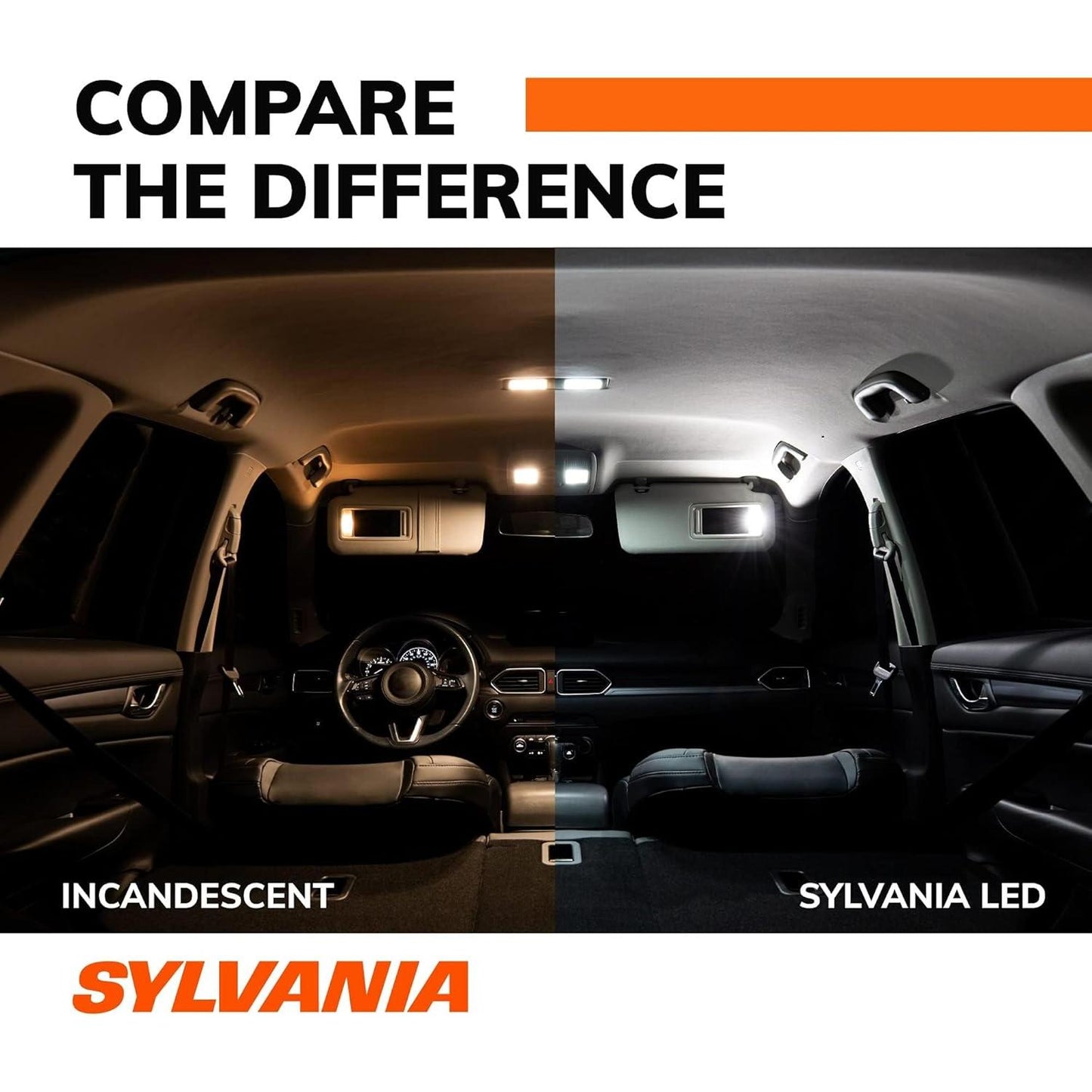 SYLVANIA - 194 T10 W5W LED White Mini Bulb - Bright LED Bulb, Ideal for Interior Lighting - Map, Dome, Cargo and License Plate (Contains 2 Bulbs)