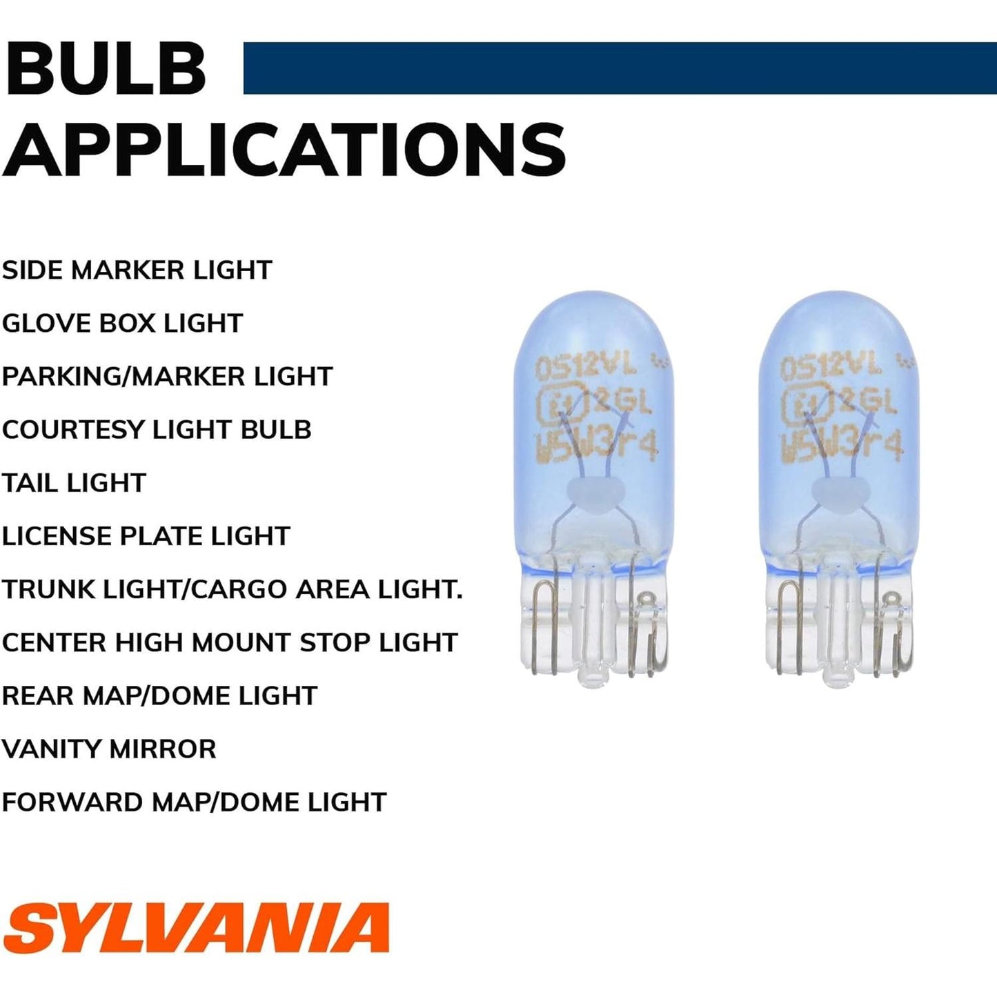 SYLVANIA 2825ST.BP2 SilverStar High Performance Miniature Bulb, (Contains 2 Bulbs) , White