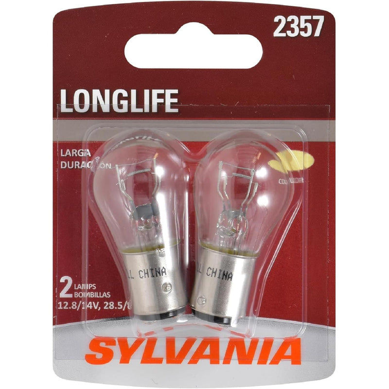 SYLVANIA - 2357 Long Life Miniature - Bulb, Ideal for Daytime Running Lights (DRL) and Back-Up/Reverse Lights (Contains 2 Bulbs)