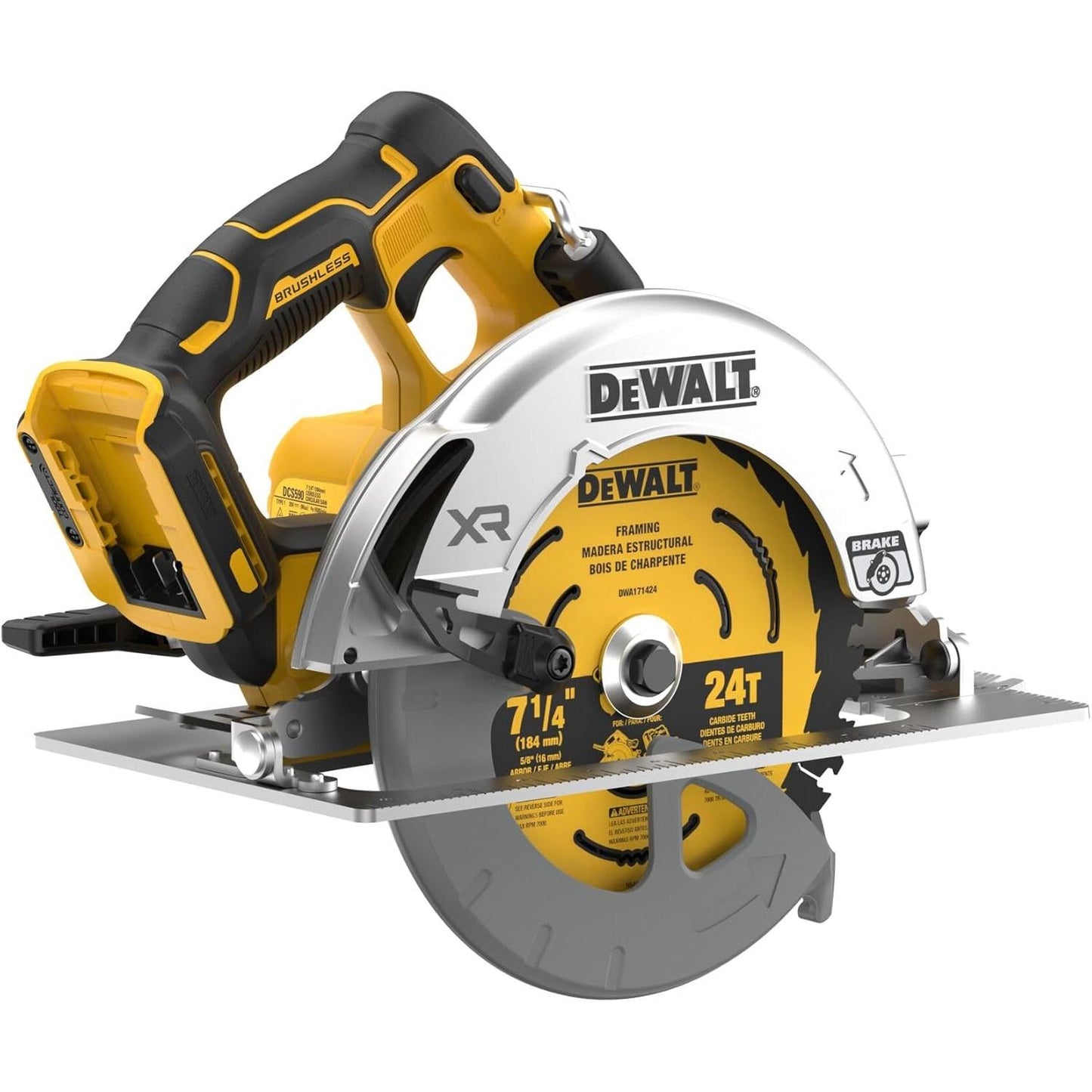 DEWALT 20V MAX XR Brushless Cordless 7-1/4 in. Circular Saw, Tool Only (DCS590B)