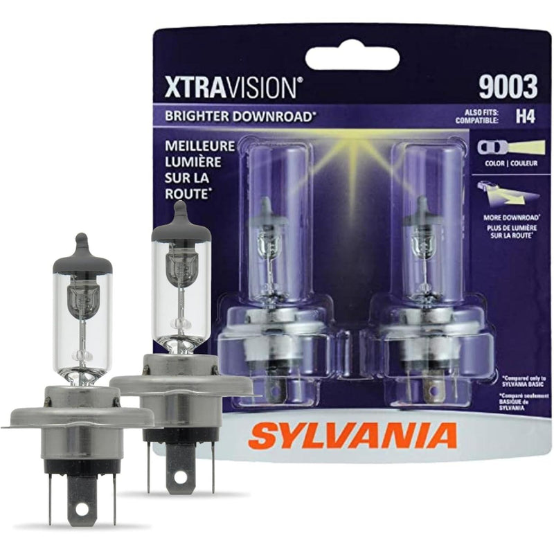 SYLVANIA - 9003 XtraVision - High Performance Halogen Headlight Low Beam and Fog Replacement Bulb (Contains 2 Bulbs)