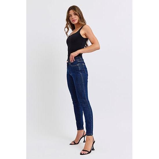 Judy Blue Tummy Control Classic Skinny Jeans  Women's Mid-Rise Sculpting Fit, Comfortable Stretch Jeans-88894 (US, Numeric, 5, Regular, Regular, Blue)