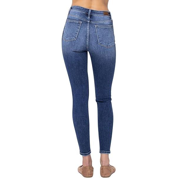 Judy Blue Women's High Rise Exposed Button Fly Skinny Jeans (7, MD) (US, Numeric, 32, Regular, Regular, MD)