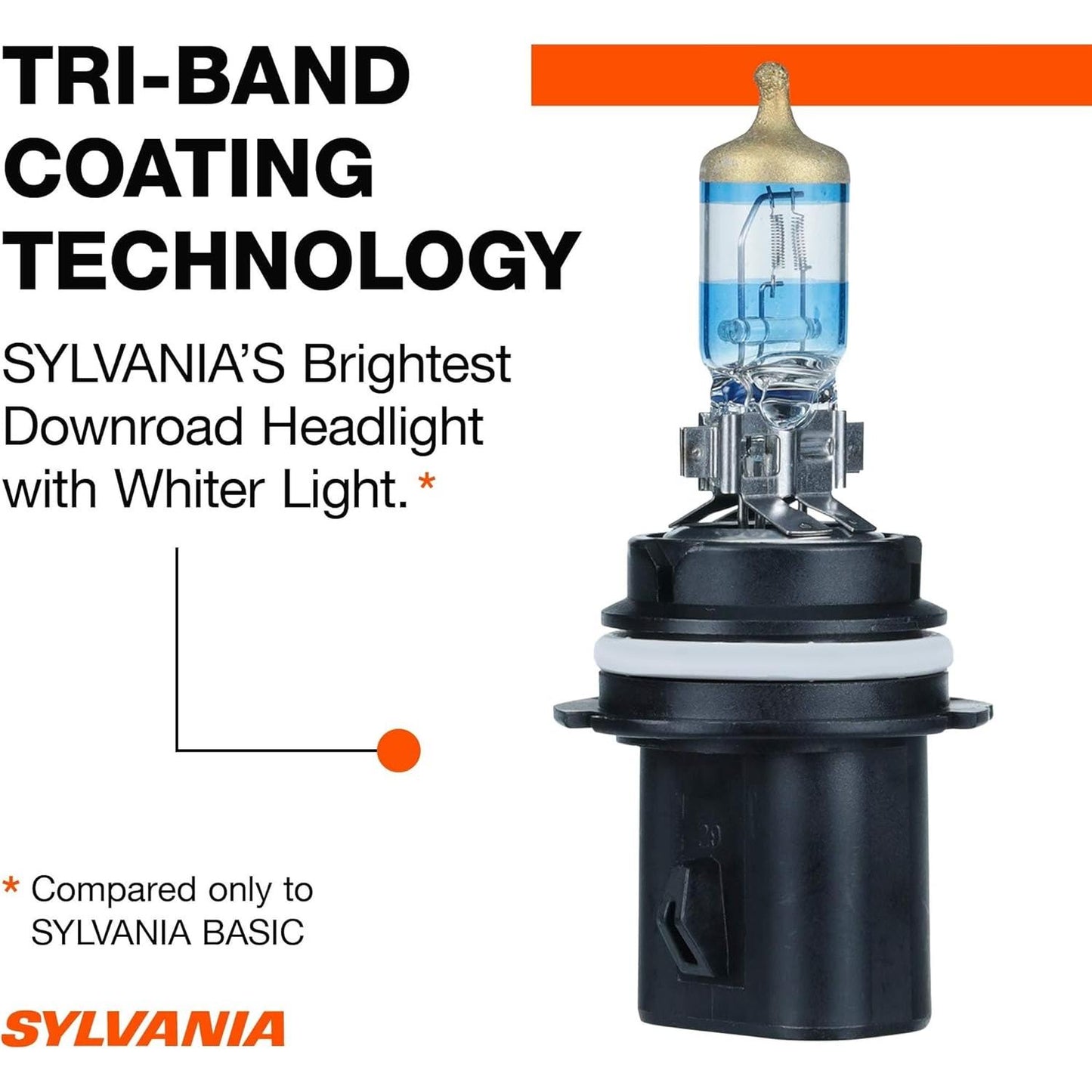 SYLVANIA - 9007 SilverStar Ultra - High Performance Halogen Headlight Bulb, High Beam, Low Beam and Fog Replacement Bulb, Brightest Downroad with Whiter Light, Tri-Band Technology (Contains 2 Bulbs)