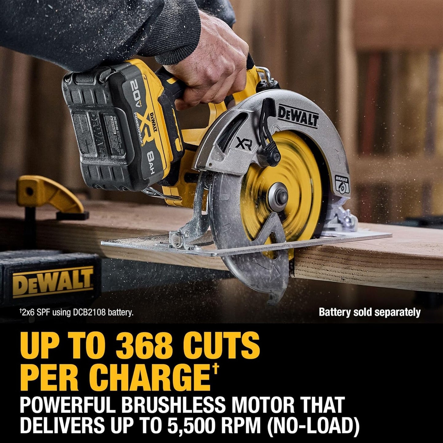 DEWALT 20V MAX XR Brushless Cordless 7-1/4 in. Circular Saw, Tool Only (DCS590B)
