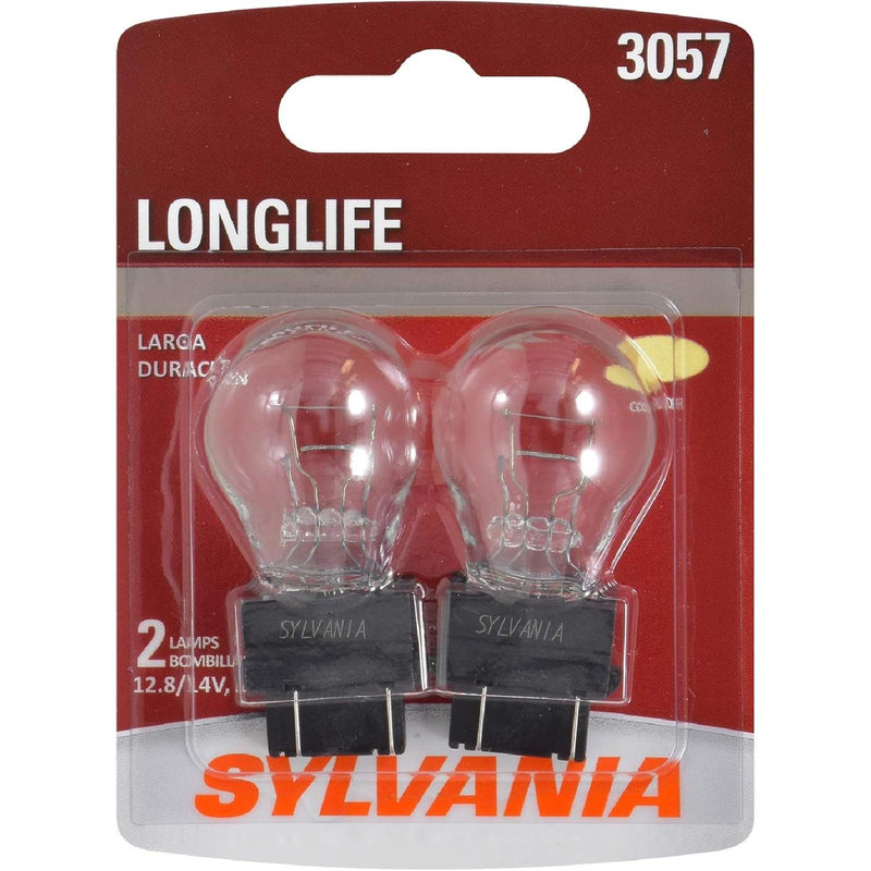 SYLVANIA - 3057 Long Life Miniature - Bulb, Ideal for Daytime Running Lights (DRL) and Back-Up/Reverse Lights (Contains 2 Bulbs)