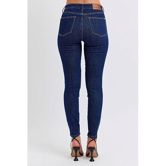 Judy Blue Tummy Control Classic Skinny Jeans  Women's Mid-Rise Sculpting Fit, Comfortable Stretch Jeans-88894 (US, Numeric, 5, Regular, Regular, Blue)