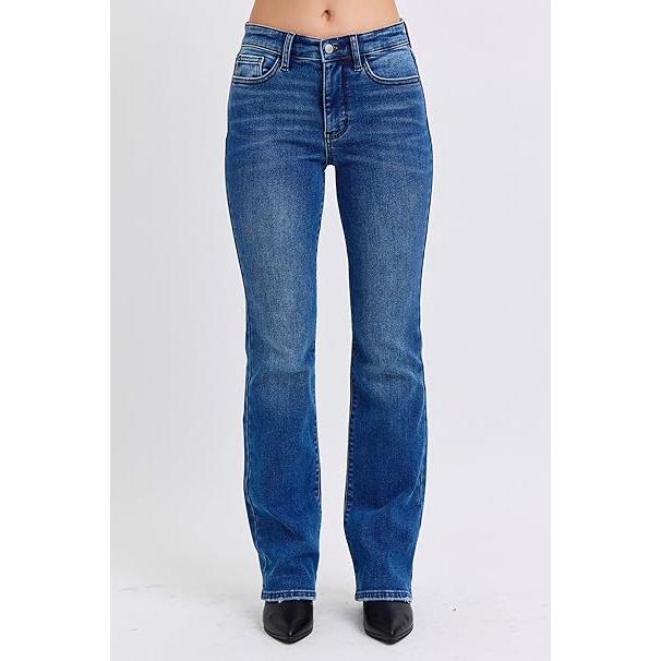 Judy Blue Mid Rise Bootcut Jeans with Thermal Lining (US, Numeric, 3, Regular, Regular, Blue)