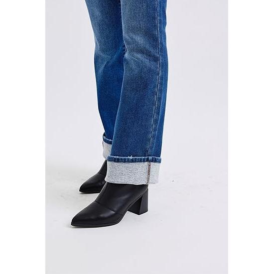 Judy Blue Mid Rise Bootcut Jeans with Thermal Lining (US, Numeric, 7, Regular, Regular, Blue)