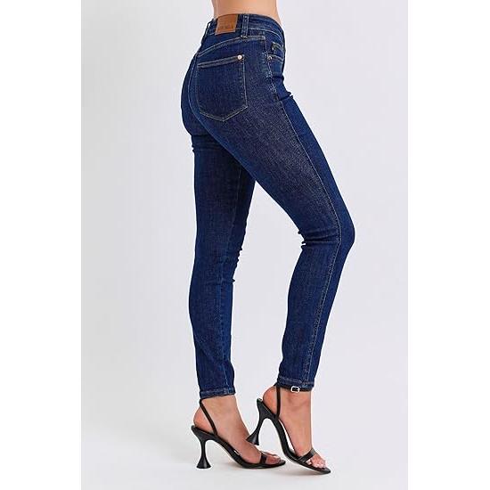 Judy Blue Tummy Control Classic Skinny Jeans  Women's Mid-Rise Sculpting Fit, Comfortable Stretch Jeans-88894 (US, Numeric, 5, Regular, Regular, Blue)