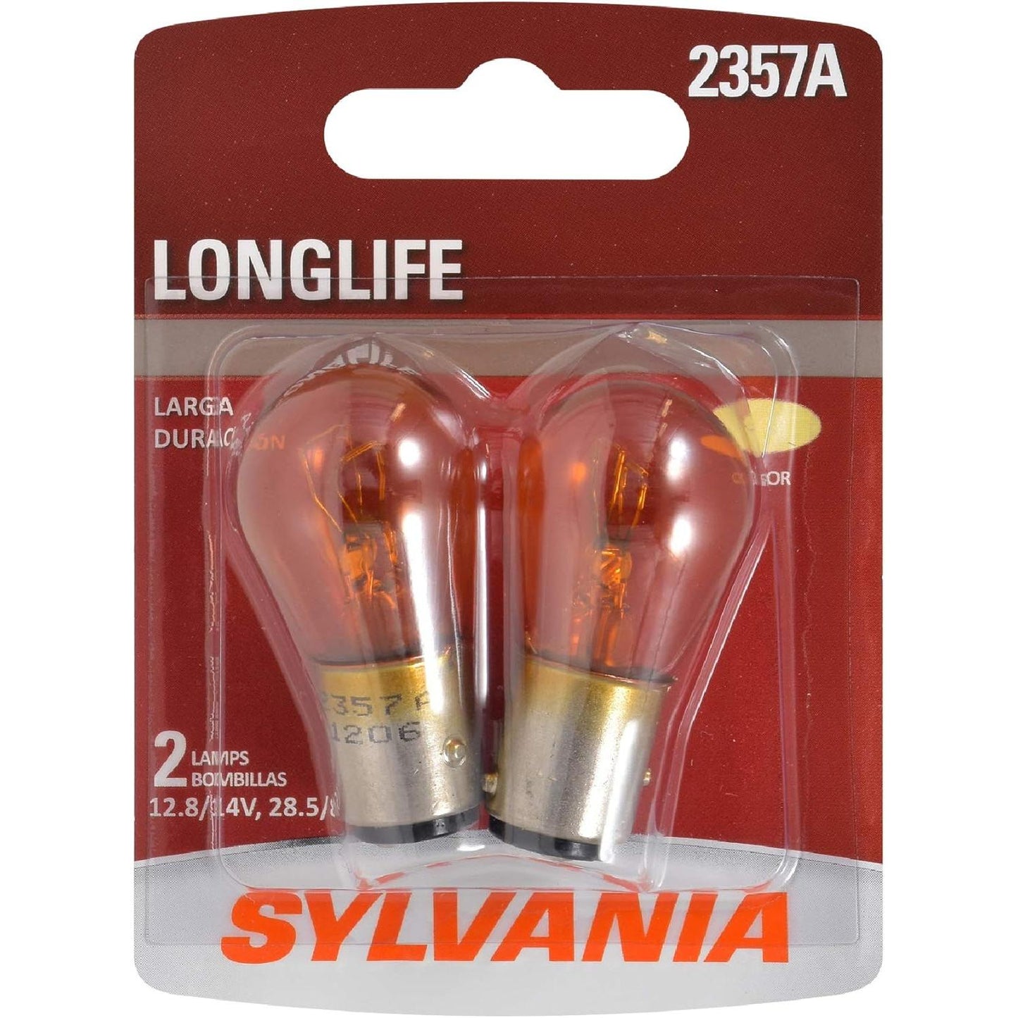 SYLVANIA - 2357A Amber Long Life Miniature Bulb, (Contains 2 Bulbs)