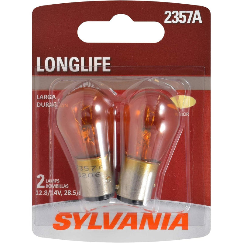 SYLVANIA - 2357A Amber Long Life Miniature Bulb, (Contains 2 Bulbs)