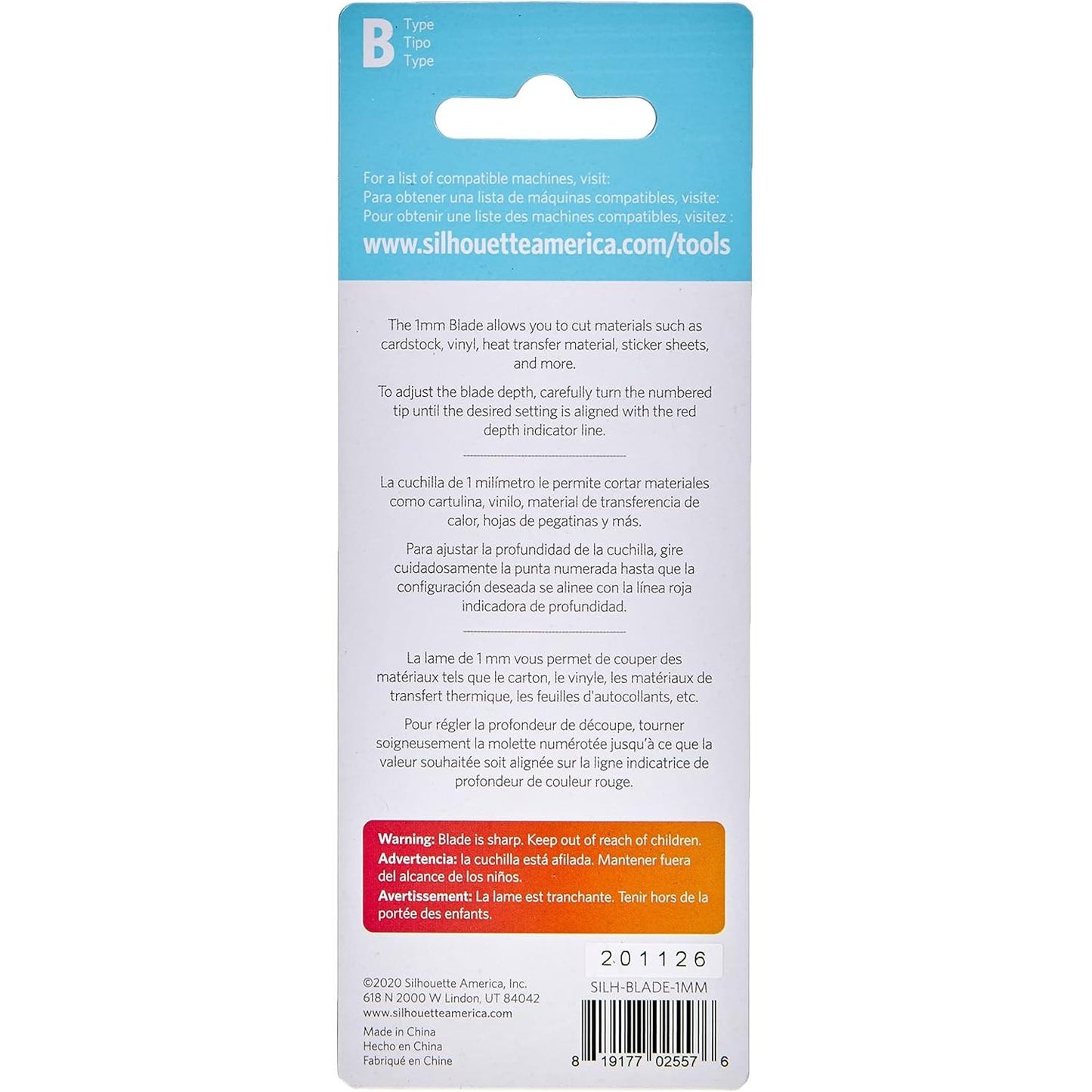 Silhouette America Manual Adjust Models, 1mm, Premium Blade for Cameo 4-5 and Portrait 3-4