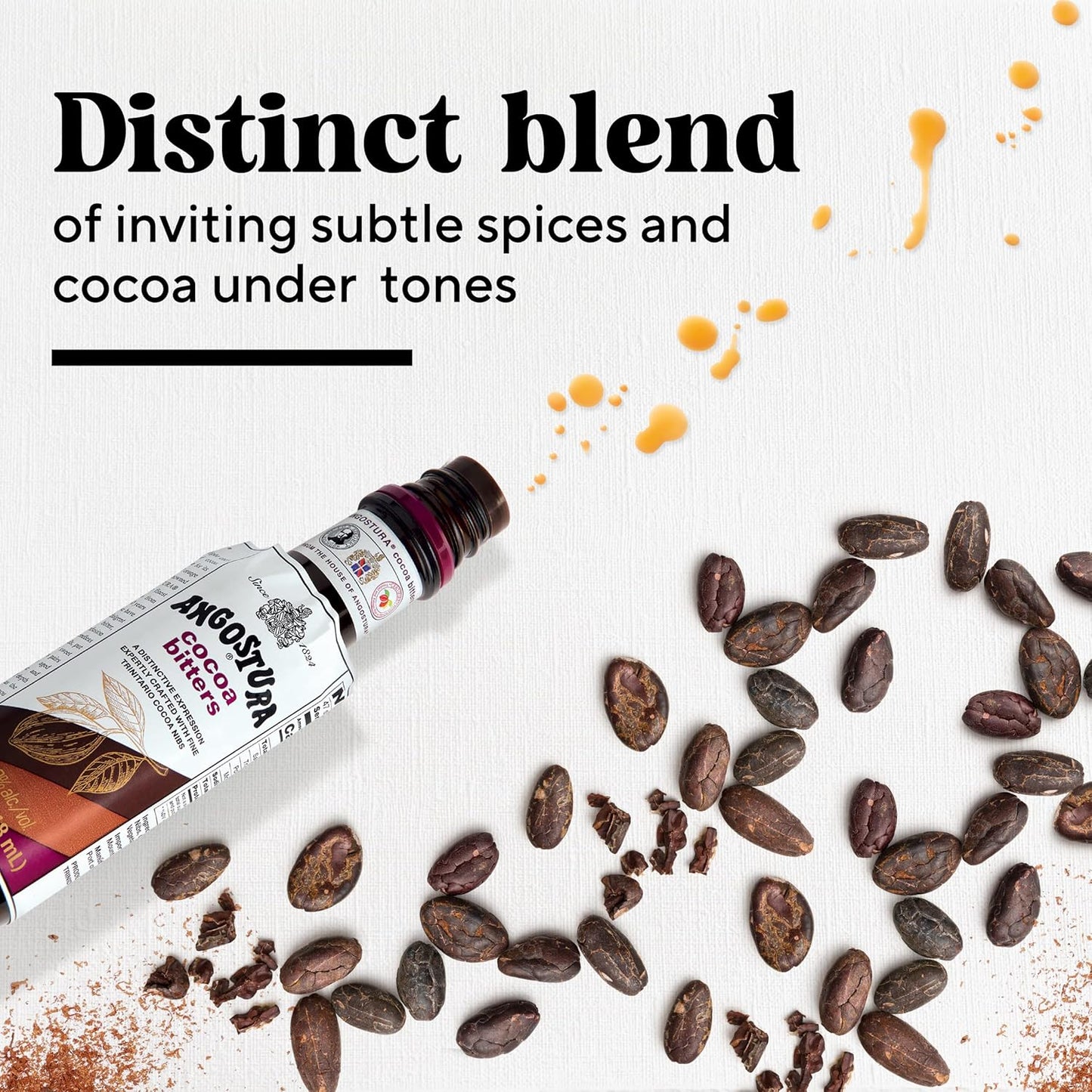 ANGOSTURA Cocoa Bitters, Cocktail Bitters for Professional and Home Mixologists, Kosher Certified, Sodium Free, 4 FL OZ