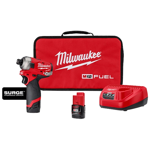 Milwaukee M12 FUEL SURGE 1/4" Hex Hydraulic Driver Kit (2551-22)
