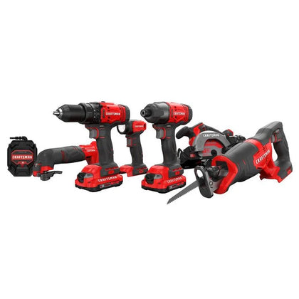 CRAFTSMAN V20 Cordless 6-Tool Combo Kit (CMCK601D2)